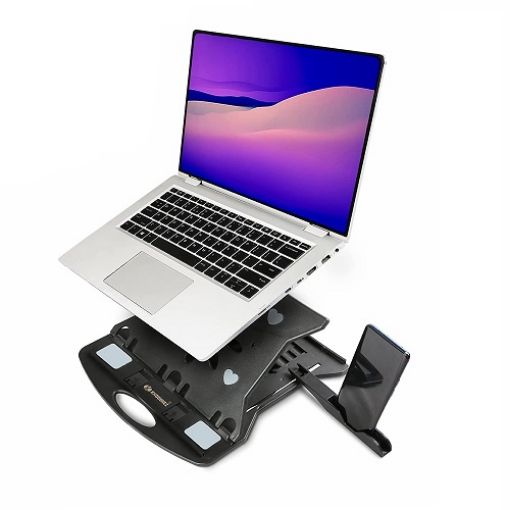 Picture of Adjustable Laptop Stand with Waterproof Cover LAPTOP STAND DESK TRAY  Any Laptop Mobile Tray Desk Table Book Holder Plastic