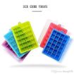 Picture of Silicone Ice Cube Trays 24 Cavity Per Ice Tray - Flexible Stackable Mini Cocktail Whiskey Ice Cube Mold Storage Containers