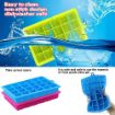 Picture of Silicone Ice Cube Trays 24 Cavity Per Ice Tray - Flexible Stackable Mini Cocktail Whiskey Ice Cube Mold Storage Containers