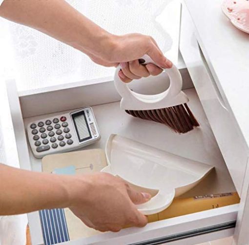 Picture of Plastic Sweep Brush and Dustpan Cleaning Broom Set Mini Supdi with Brush Broom Set for Multipurpose Cleaning Laptops Keyboards Dining Table Car Seats Carpets