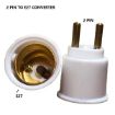 Picture of 2 pin socket holder multiplug bulb light holder E27 To B22 Screw Base Socket Ceramic Lamp Holder Light Bulb Adapter