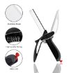 Picture of 4 in 1 Cleaver Cutter 2-in-1 18/10 Steel Smart Clever Cutter Kitchen Knife Food Chopper Stainless Steel Blade Vegetable Cutters Clever Cutter Chopping Veggies Kitchen Smart Knife With Locking Hinge