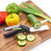 Picture of 4 in 1 Cleaver Cutter 2-in-1 18/10 Steel Smart Clever Cutter Kitchen Knife Food Chopper Stainless Steel Blade Vegetable Cutters Clever Cutter Chopping Veggies Kitchen Smart Knife With Locking Hinge