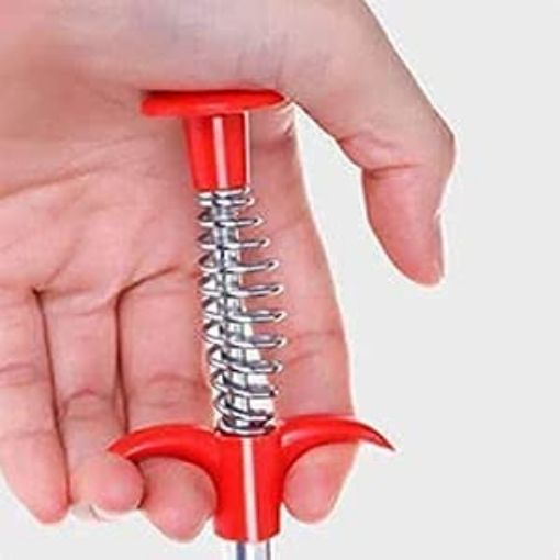Picture of Hair Catchingl Sink Overflow Drain Cleaning Drain Clog Water Pipe Sink Cleaner Snake Unblocked Kitchen Bath Rod Hair Remover  ABS and Stainless Steel Hair Catching Drain Cleaner Wire Spring Sink Cleaning Stick