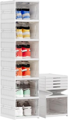 Picture of 6 Layer Shoe Box Smart Shoe Rack with 6 Layer Shoes Stand Multifunctional Entryway Foldable & Collapsible Door Shoe Rack