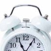 Picture of TWIN BELL WHITE CLOCK Bedside Alarm Clock  Battery Operated Soft Backlight Low Ticking Noise Twin Bell Alarm Clock Louder for Bedroom