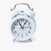 Picture of TWIN BELL WHITE CLOCK Bedside Alarm Clock  Battery Operated Soft Backlight Low Ticking Noise Twin Bell Alarm Clock Louder for Bedroom