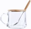 Picture of Glass Soup Mug with Wooden Lid and Spoon Cup Warmer  GLASS MUG HANDLE GLASS MUG WOODEN LID WOODEN SPOON