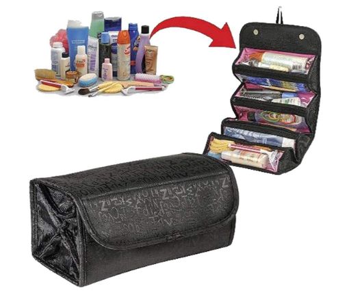 Picture of Travel Cosmetic Makeup Jewelry Toiletry Bag Organizer Camping Accessories Holder  Cosmetic Hanging Organizer Roll N Go Roll Up Foldable Clear Case Pouch Toiletry  Cosmetic Bag Toiletry Jewelery Organizer