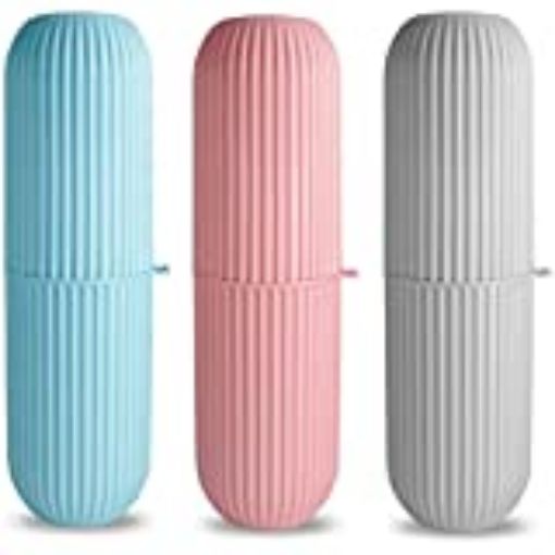 Picture of Travel Toothbrush Holder Capsule holder Portable Toothbrush Storage Toothbrush Box Case Holder Tongue Cleaner Holder Traveling plastic holder outdoor holder