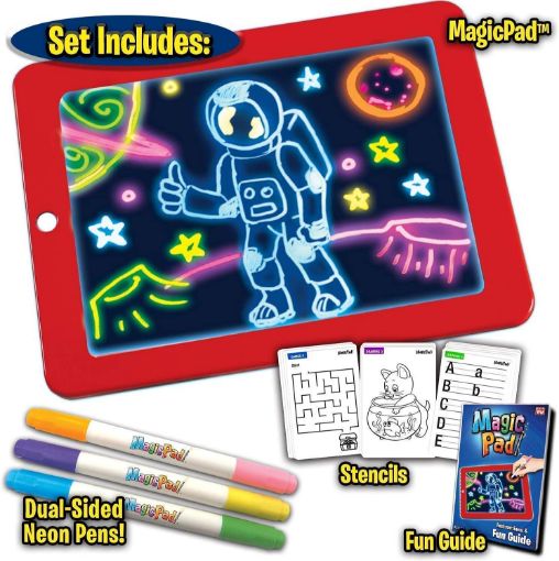 Picture of Kids Learning Drawing Magic Pad Light Up Drawing Pad Board Glow in The Dark Magic Sketchpad