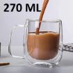 Picture of Wall Thermal Insulated Mug for Drinking Tea Cappuccino Stack-able Glass Cup with Handle 270 ML