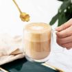Picture of Wall Thermal Insulated Mug for Drinking Tea Cappuccino Stack-able Glass Cup with Handle 270 ML