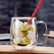 Picture of Wall Thermal Insulated Mug for Drinking Tea Cappuccino Stack-able Glass Cup with Handle 270 ML