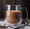 Picture of Wall Thermal Insulated Mug for Drinking Tea Cappuccino Stack-able Glass Cup with Handle 270 ML