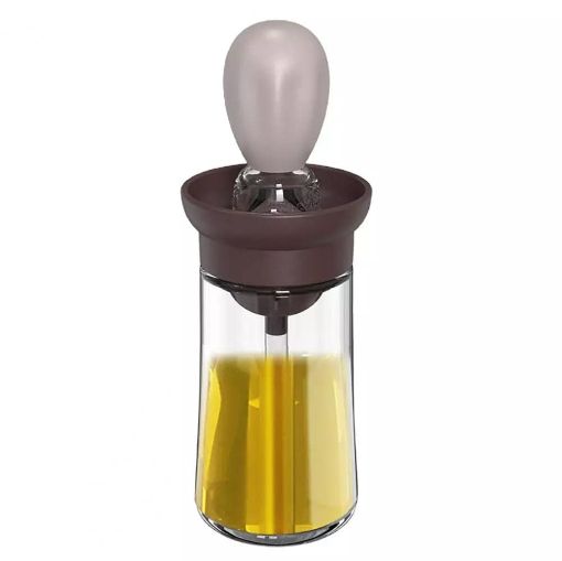 Picture of Glass Oil Bottle with Silicone Brush  Grill Oil Brushes Liquid Oil Container Bottle Kitchen Baking Tool Kitchen Tools  Silicone Oil Brush with Bottle Oil Dispenser Best for Cooking Oil Dispenser Best for Cooking