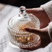 Picture of Stylish Crystal Glass Sugar Candy Mukhwas Jar with Lid Attractive Designer Multi-Purpose Bowl
