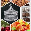 Picture of Stylish Crystal Glass Sugar Candy Mukhwas Jar with Lid Attractive Designer Multi-Purpose Bowl