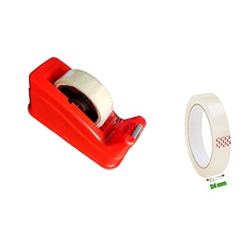 Picture of Tape Dispenser Tape Dispenser Cutter PVC Transparent Tape Roll Beingelegant - Premium Quality Cello Tape Dispenser Cum Cutter with Free Extra Blade for 1 Inch Tape Roll (Color May Vary)