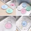 Picture of 2 IN 1 Hair Catcher Button Silicone 2 in 1  Drain Stopper Filter Hair Catcher  Drainer Stopper with Hair  Kitchen Sink use