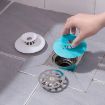 Picture of 2 IN 1 Hair Catcher Button Silicone 2 in 1  Drain Stopper Filter Hair Catcher  Drainer Stopper with Hair  Kitchen Sink use