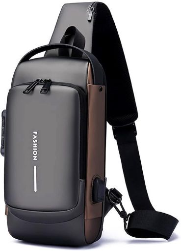 Picture of USB CHEST BAG Sling Bag Waterproof Crossbody Chest Bag USB Charging BAG usb bag