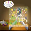 Picture of 20*20 cm Acrylic LED Message Board 20*20 cm Indoor Bedroom Table Desk Decoration Fixtures Diy 3d Acrylic Led Drawing Note Message Board Rewritable Night Light With Base RECTANGLE SHAPE