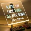 Picture of 20*20 cm Acrylic LED Message Board 20*20 cm Indoor Bedroom Table Desk Decoration Fixtures Diy 3d Acrylic Led Drawing Note Message Board Rewritable Night Light With Base RECTANGLE SHAPE