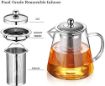 Picture of NEW GREEN TEA KETTLE Glass Tea Kettle Heat Resistant Tea Pot with Stainless Steel Infuser Strainer for Coffee Juice Loose Leaf Tea 550ml Transparent