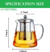 Picture of NEW GREEN TEA KETTLE Glass Tea Kettle Heat Resistant Tea Pot with Stainless Steel Infuser Strainer for Coffee Juice Loose Leaf Tea 550ml Transparent