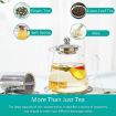 Picture of NEW GREEN TEA KETTLE Glass Tea Kettle Heat Resistant Tea Pot with Stainless Steel Infuser Strainer for Coffee Juice Loose Leaf Tea 550ml Transparent