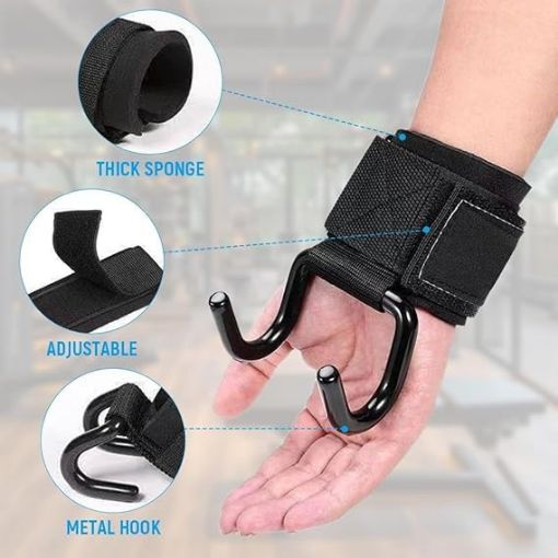 Picture of 2 pcs Lifting Hook  Weight Lifting Hook Metal Dual Hook