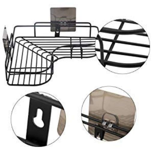 Picture of Self-Adhesive Bathroom Corner Rack Storage Shelves Bathroom Storage Rack Corner Stainless Steel Bathroom Corner Shelf Organizer Storage Bathroom Shelf Shelves Corner