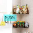 Picture of Self-Adhesive Bathroom Corner Rack Storage Shelves Bathroom Storage Rack Corner Stainless Steel Bathroom Corner Shelf Organizer Storage Bathroom Shelf Shelves Corner