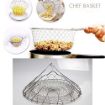 Picture of Stainless Steel Foldable Cooking Basket Magic Basket Mesh Basket Strainer Net Kitchen Cooking Tool for Frying, Steaming, Straining, Rinsing