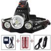 Picture of head lamp Rechargeable Torch Flashlight Long Distance Beam Range, Aircraft Aluminum Body with Ultra Bright LED Light
