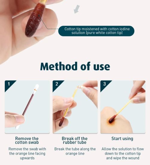 Picture of 50 PCS COTTON IODINE SWABS STICK