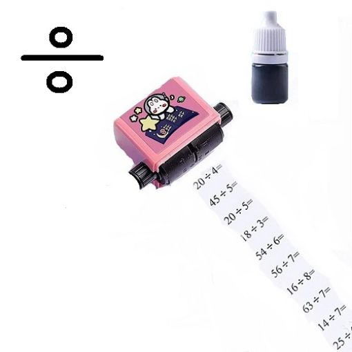 Picture of Division Math Stamp Roller Practice Tool for Homeschool Number Rolling Stamp Practice Tool Division for School Teachers Roller Digital Teaching Stamp