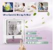 Picture of Mini Cooling Fan Mini Portable Desk Fan Mist Spray Light Fan Small Personal Desk Fan