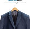 Picture of Wood Natural Finish Garment Hangers with Non-Slip Bar and Precisely Cut Notches