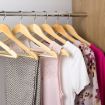 Picture of Wood Natural Finish Garment Hangers with Non-Slip Bar and Precisely Cut Notches