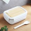 Picture of lunch box wooden lid lunch box wooden lunch box Single Compartment Insulated Lunch Box Stainless Steel Handy Lunch Box