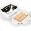 Picture of lunch box wooden lid lunch box wooden lunch box Single Compartment Insulated Lunch Box Stainless Steel Handy Lunch Box
