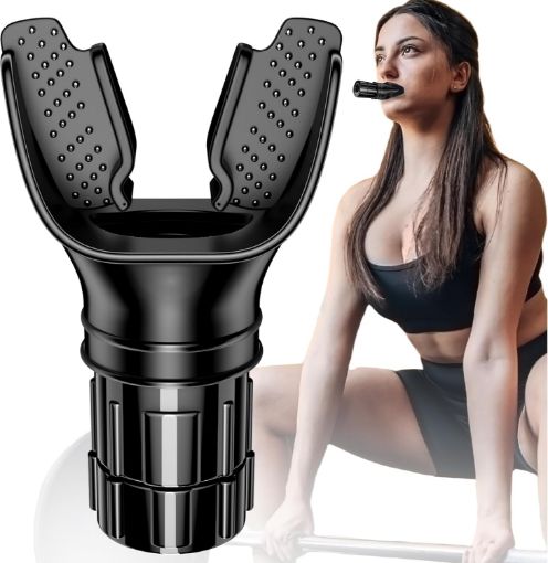 Picture of Breathing Exercise Device Abdominal Breathing Exercise Trainer Silicone Mouthpiece