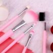 Picture of 5 Pcs/Pack Pink Mini Eyeshadow Foundation Eyebrow Lip Makeup Brush Fine Beauty  5 Pcs Essentials Face Brush Set  Eyeshadow Makeup Brush Set LIGHT PINK