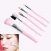 Picture of 5 Pcs/Pack Pink Mini Eyeshadow Foundation Eyebrow Lip Makeup Brush Fine Beauty  5 Pcs Essentials Face Brush Set  Eyeshadow Makeup Brush Set LIGHT PINK