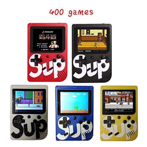 Picture of 400 in 1 Sup Game Box Rechargable ConsolLed Screen Retro Classic Gaming Console 400 in 1 Retro Game Box Console Handheld Game PAD Gamebox with TV Output 8 GB with Mario and Other 400 Games  DR Mario  Turtles  Super Mario  Contra One Piece