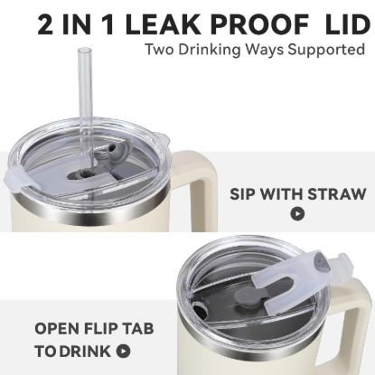 Picture of TUMBLER VACUUM SEALED CUP WITH HANDLE