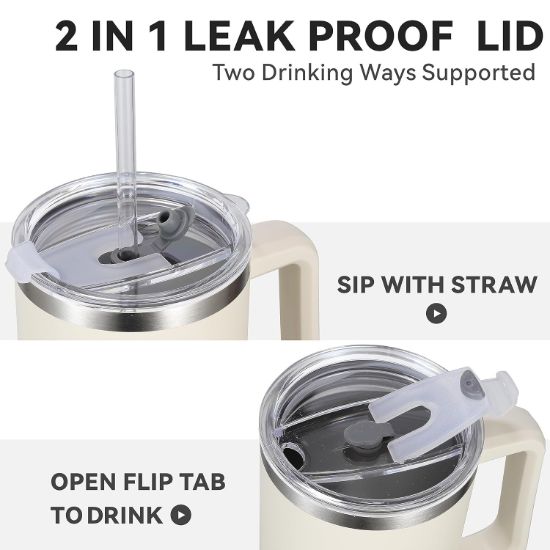 Picture of TUMBLER VACUUM SEALED CUP WITH HANDLE