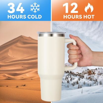 Picture of TUMBLER VACUUM SEALED CUP WITH HANDLE